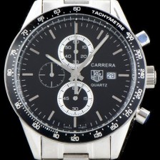 홍콩명품 [테그호이어] 남성용 까레라 블랙 다이얼 쿼츠 무브먼트 TAG0202  