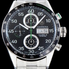 홍콩명품 [태그호이어] 남성용 NEW 까레라 CV2A1R.FC6235 칼리버16 데이-데이트 크로노그래프 블랙 카본 다이얼 브레이슬릿 오토매틱 무브먼트 TAG0102  