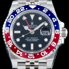 홍콩명품 [로렉스] 남성용 지엠티 마스터II 126710BLRO-0001 듀얼 타임 블루/레드 투톤 24시간 회전 베젤 블랙 다이얼 5선 쥬빌리 브레이슬릿 오토매틱 무브먼트 ROL0011  