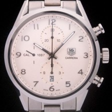 홍콩명품 [태그호이어] 남성용 까레라 칼리버 1887 크로노그래프 화이트 다이얼 7750 오토매틱 TAG4204  
