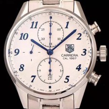 홍콩명품 [태그호이어] 남성용 까레라 1887 오토매틱 크로노 그래프 화이트 다이얼 TAG0240  