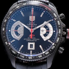 홍콩명품 [태그호이어] 남성용 그렌드 까레라 크로노그래프 칼리버 17 블랙 다이얼 ETA-7750 오토매틱 무브먼트 TAG0250  