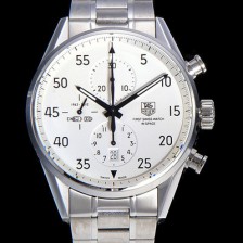 홍콩명품 [태그호이어] 남성용 까레라 칼리버 1887 크로노 화이트 다이얼 TAG4215  