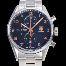 홍콩명품 [태그호이어] 남성용 까레라 칼리버 1887 크로노그래프 블랙 다이얼 7750 오토매틱 TAG4210  