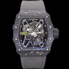 홍콩명품 [리차드밀러] 남성용 RM035-01 라파 수동/기계식 무브먼트 50mm 카본 나토천가죽 믹스 벤드 스캘래톤 다이얼 ric0237  