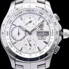 홍콩명품 [테그호이어] 남성용 링크 시리즈 칼리버 16 크로노그래프 화이트 다이얼 오토매틱 무브먼트 TAG0230  