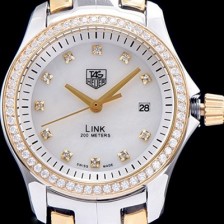 홍콩명품 [테그호이어] 여성용 링크 시리즈 큐빅 세팅 화이트 다이얼 스위스 쿼츠 무브먼트 TAG0200  