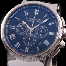 홍콩명품 [율리스나르당] 남성용 마린크로노그래프 44mm 로마마크 블랙 다이얼 ULY42015  