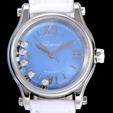 홍콩명품 [쇼파드]여성용 해피스포츠 미니 오토매틱 30미리 레이디스 자게 블루다이얼 CHO68611  
