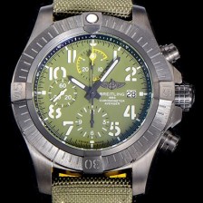 홍콩명품 [브라이틀링]남성용  어벤져 크로노그래프 45미리 나이트미션 DLC코팅 티타늄 오토매틱 그린다이얼  BRE88817  