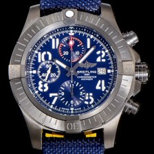 홍콩명품 [브라이틀링]남성용  어벤져 크로노그래프 45미리 나이트미션 DLC코팅 티타늄 오토매틱 블루다이얼  BRE43575  