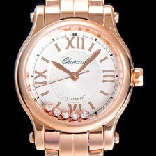 홍콩명품 [쇼파드]여성용 해피스포츠 미니 오토매틱 30미리 레이디스 18K로즈골드 올금 장식 자게다이얼 화이트 CHO68098  