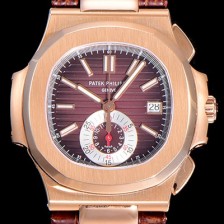 홍콩명품 [파텍필립]남성용 노틸러스 금장시계 40.5미리 크로노그래프 오토매틱 무브먼트 블랙브라운다이얼 PAT31685  