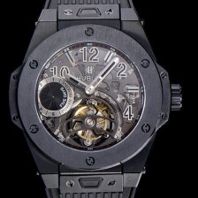 홍콩명품 [휴블렛] 위블러 빅뱅킹 파워 DLC코팅 세라믹 남성용시게 45.5미리 수동/기계식 투어빌론(뚜르삐옹) 스켈레톤 다이얼 HUB27122  