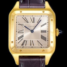 홍콩명품 [까르띠에]남여공용 산토스 두몽트 쿼츠 커플시계 18K 옐루골드 38미리 43미리/38미리 M/S 실버다이얼 CAR50473  