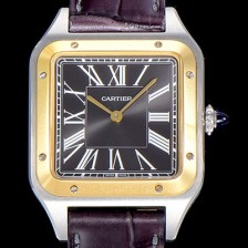 홍콩명품 [까르띠에]남여공용 산토스 두몽트 쿼츠 커플시계 38미리 43미리/38미리 M/S 블랙다이얼 CAR81631  