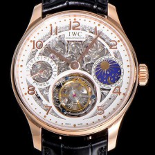 홍콩명품 [아이더블유씨]남성용 포르투기즈 42미리 수동/기계식 투어빌론(뚜르삐옹) 금장시계 스켈래톤 다이얼 블랙다이얼 IWC79114  