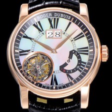 홍콩명품 [로저드빌]남성용  오마쥬 수동기계식 투어빌론(뜨루삐옹) 45미리 18K 로즈골드 화이트다이얼 ROG65469  