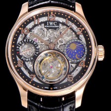 홍콩명품 [아이더블유씨]남성용 포르투기즈 42미리 수동/기계식 투어빌론(뚜르삐옹) 금장시계 스켈래톤 다이얼 블랙다이얼 IWC45296  