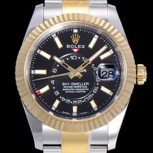 홍콩명품 [로렉스]남성용 스카이더웰러 오이스터퍼페츄얼 39미리 18K 옐루골드 투톤콤비 오토매틱 블랙다이얼 ROL40446  