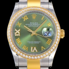 홍콩명품 [로렉스]남성용 데이져스트 오토매틱 36미리 18K 옐루골드 보석/큐빅 그린다이얼 3235무브 ROL83734  