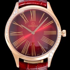 홍콩명품 [오메가]여성용 드빌 트레저 금장 다이아몬드 36미리 쿼츠 래드다이얼 OMG87215  