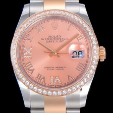 홍콩명품 [로렉스]여성용 데이져스트 오토매틱 36미리 18K 로즈골드 보석/큐빅 핑크다이얼 3235무브 ROL41801  