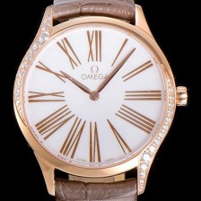 홍콩명품 [오메가]여성용 드빌 트레저 금장 다이아몬드 36미리 쿼츠 화이트다이얼 OMG26980  