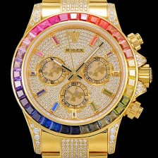 홍콩명품 [로렉스]남성용 데이토나 오이스터 라인보우 와치 보석/큐빅 세팅 4130타입 무브튜닝 40mm 올금/통금 로즈골드 블랙 다이얼 ROL50490  