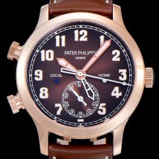 홍콩명품 [파텍필립]남성용 컴플리케이션 칼라트라바 파일럿 트레블 타임 42mm 브라운다이얼 PAT34340  