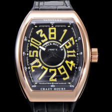 홍콩명품 [프랭크뮬러] 남성용 뱅가드 오토매틱 CZ02타입 44미리 18K로즈골드 가죽줄/스트랩 블랙다이얼 FRA73874  