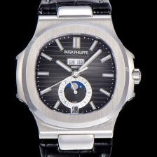 홍콩명품 [파텍필립] 남성용 노틸러스 5726/1A-014 오토매틱 Cal.324 타입 40미리 문페이즈 가죽줄/밴드 블랙다이얼 PAT75438  