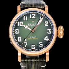홍콩명품 [제니스] 남성용 파일럿 타입 20 애드벤쳐 브론져제질 오토매틱 9015무브 45미리 가죽시계 그린다이얼 ZEN77591  