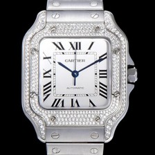 홍콩명품 [까르띠에] 남성용 산토스 더 까르띠에 WJSA0006 오토매틱 ETA2892-2 보석시계 35.1미리 화이트다이얼 CAR11472  