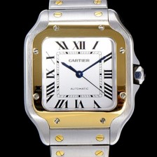 홍콩명품 [까르띠에] 남성용 산토스 더 까르띠에 W2SA0016 오토매틱 ETA2892-2 금장시계 18K옐루골드 35.1미리 화이트다이얼 CAR11463  