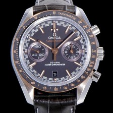 홍콩명품 [오메가] 남성용 스피드마스터 라싱 크로노메터 44미리 오토매틱 P.9900 18K로즈골드 라인베젤 가죽밴드블랙다이얼 OMG79592  