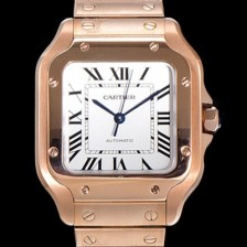 홍콩명품 [까르띠에] 남성용 산토스 더 까르띠에 WGSA0031 오토매틱 ETA2892-2 금장시계 18K로즈골드 35.1미리 화이트다이얼 CAR11454  