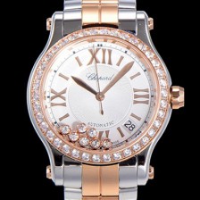 홍콩명품 [쇼파드] 여성용 해피 스포츠 36미리 오토매틱 ETA2892-2 18K 로즈골드 최상급 쥬얼셋팅 메탈시계 화이트다이얼 CHO73646  