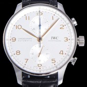 홍콩명품 [아이더블유씨] 남성용 포르투기즈 IW371604 크로노그래프 오토매틱 Cal.69355 타입 41미리 가죽줄 화이트다이얼 IWC74395  
