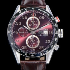 홍콩명품 [태그호이어] 남성용 까레라1887 베스트 최신버전 업그레이드형 V6사 CAR2A10.FC6235 크로노그래프 브라운 다이얼 오토매틱 무브먼트 TAG73969  