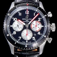 홍콩명품 [브라이틀링] 남성용 네비타이머 에비에이터 8 오토매틱 크로노그래프 ETA7750-2 타입  43미리 블랙다이얼 BRE75582  