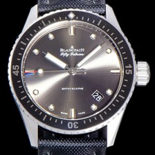 홍콩명품 [블랑팡] 남성용 하이퀄리티 피프티 패덤스 오토매틱 티타늄케이스 칼리버 1315타입 43.6미리 미리바티스카프 리얼 세라믹 베젤 UP!! 다이버 워치 그레이다이얼 BLA77865  