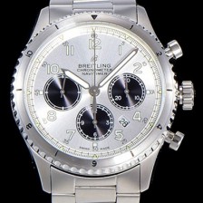 홍콩명품 [브라이틀링] 남성용 네비타이머 에비에이터 8 오토매틱 크로노그래프 ETA7750-2 타입 43미리 메탈줄 화이트다이얼 BRE75555  