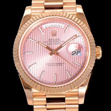 홍콩명품 [로렉스] 남성용 데이데이트 오토매틱 로즈골드 올금 금장시계 이티애이 2836-2 40미리 핑크다이얼 3열 브레이슬릿 ROL79532  