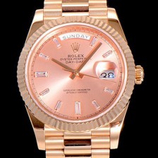 홍콩명품 [로렉스] 남성용 데이데이트 오토매틱 로즈골드 올금 금장시계 이티애이 2836-2 40미리 핑크다이얼 3열 브레이슬릿 ROL79533  