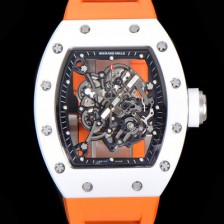 홍콩명품 [리차드밀레] 남성용 RM055 세라믹 제질 수동형 무브먼트 50미리 러버밴드 스켈레톤 다이얼 RIC73938  