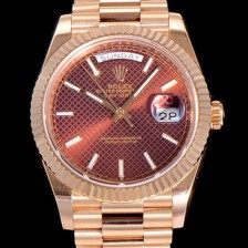 홍콩명품 [로렉스] 남성용 데이데이트 오토매틱 로즈골드 올금 금장시계 이티애이 2836-2 40미리 브라운다이얼 3열 브레이슬릿 ROL79514  