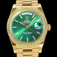 홍콩명품 [로렉스] 남성용 데이데이트 오토매틱 옐루골드 올금 금장시계 이티애이 2836-2 40미리 그린다이얼 3열 브레이슬릿 ROL79495  