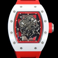 홍콩명품 [리차드밀레] 남성용 RM055 세라믹 제질 수동형 무브먼트 50미리 러버밴드 스켈레톤 다이얼 RIC73972  