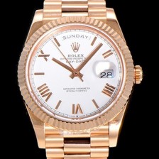 홍콩명품 [로렉스] 남성용 데이데이트 오토매틱 로즈골드 올금 금장시계 이티애이 2836-2 40미리 화이트다이얼 3열 브레이슬릿 ROL79559  